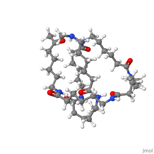 Nylon 66, uma estrutura formada por poliaminas sintéticas, semelhantes às proteínas (poliamidas).